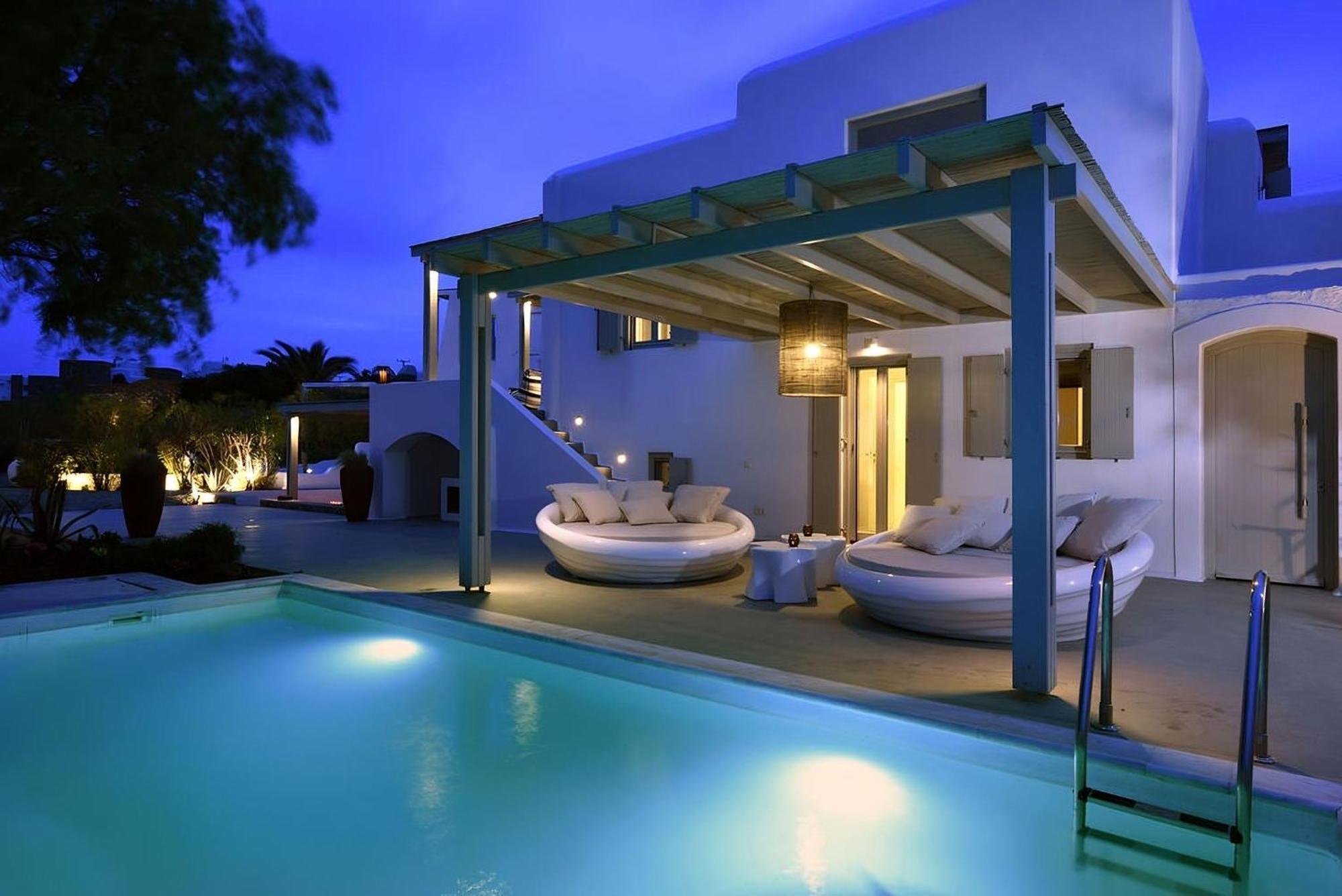 Villa Dafni 4Bed With Pool In Kalafatis Spilia Mykonos Town エクステリア 写真